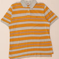 PENGUIN Mens Polo Shirt Large Yellow Striped Cotton Vintage Penguin and Second-Hand Penguin from Messina Hembry 