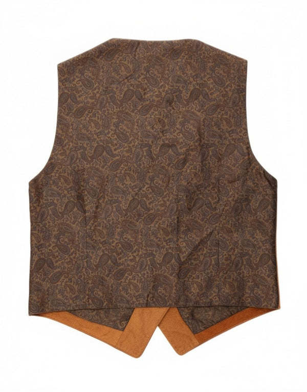 Vintage Mens Suede Waistcoat Small Brown Leather
