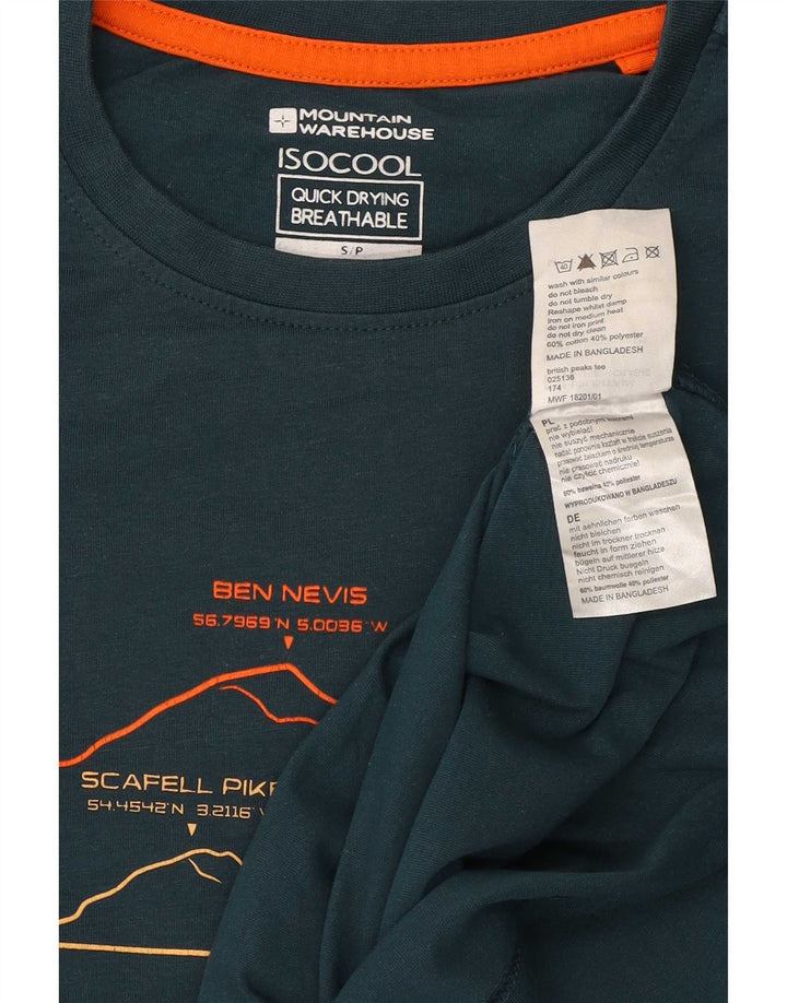 Mountain Warehouse Mens IsoCool Graphic T-Shirt Top Small Green Cotton
