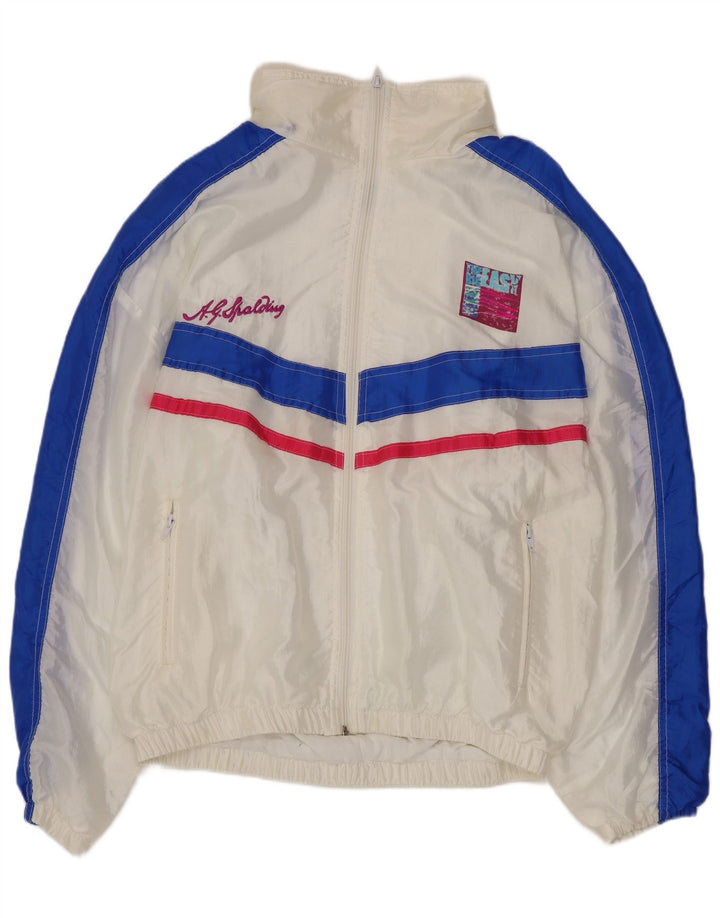 A.G. Spalding & Bros Mens Tracksuit Top Jacket XL White Colourblock Nylon