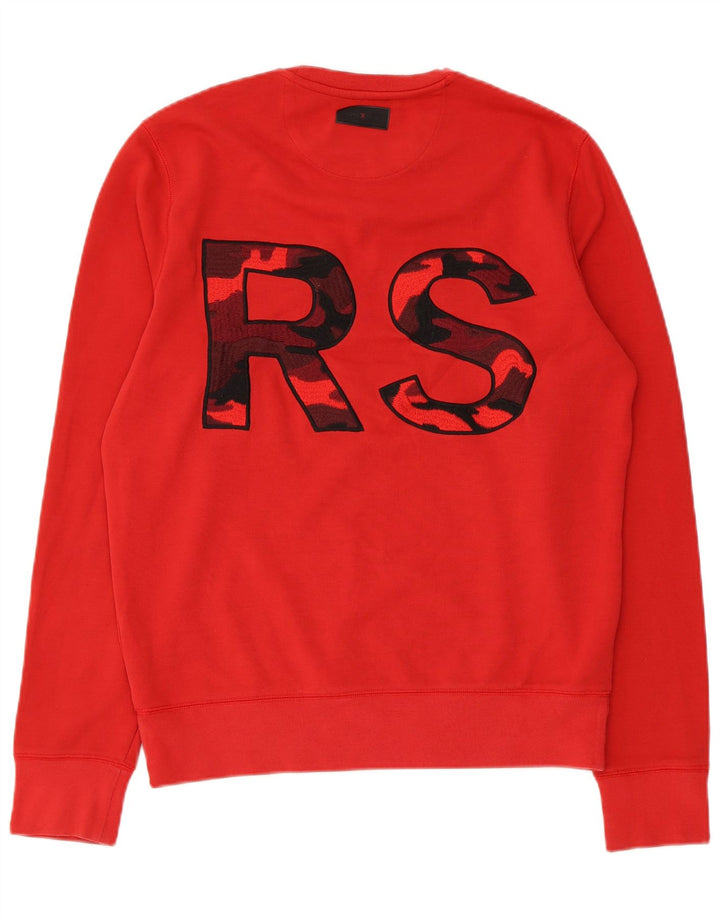 Michael Kors Womens Graphic Sweatshirt Jumper UK 14 Medium Red Cotton