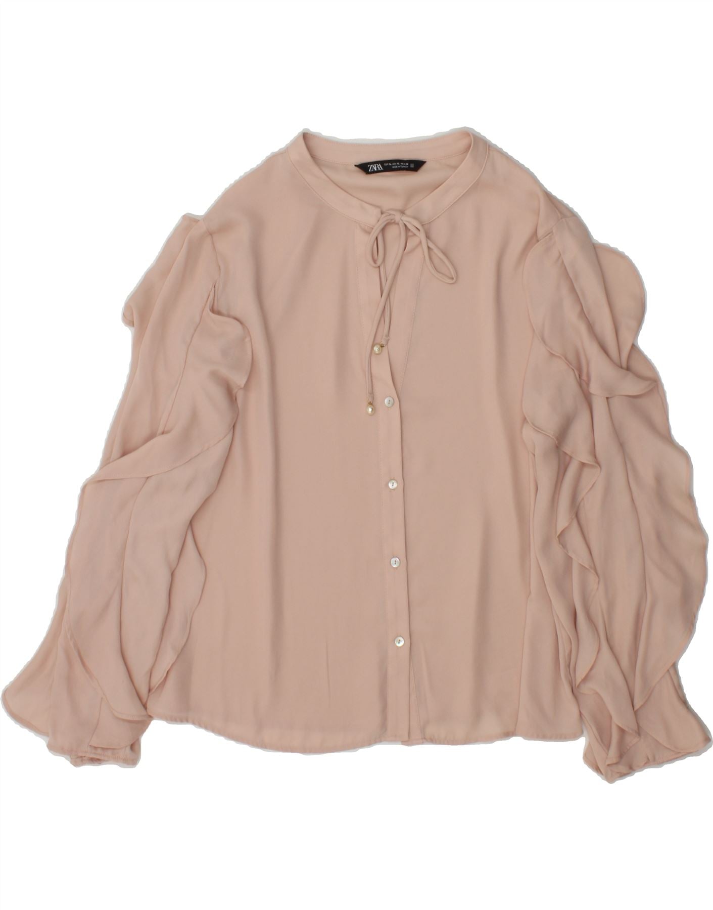 ZARA Camicia Donna Blusa UK 18 XL Rosa - Main Image