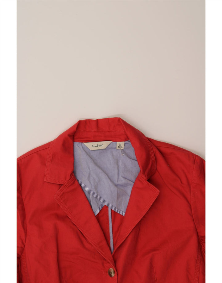L.L.BEAN Womens 3 Button Blazer Jacket UK 18 XL Red Cotton Vintage L.L.Bean and Second-Hand L.L.Bean from Messina Hembry 