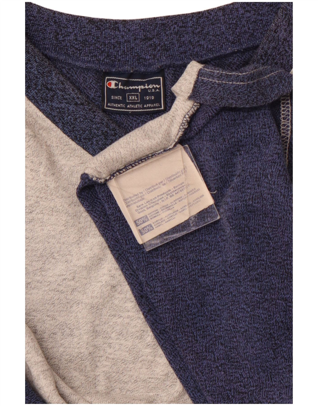 CHAMPION Mens T-Shirt Top 2XL Grey Colourblock Cotton