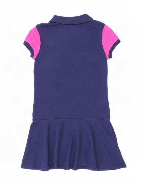 Polo Ralph Lauren Girls Polo Dress 8-9 Years Medium Navy Blue Colourblock