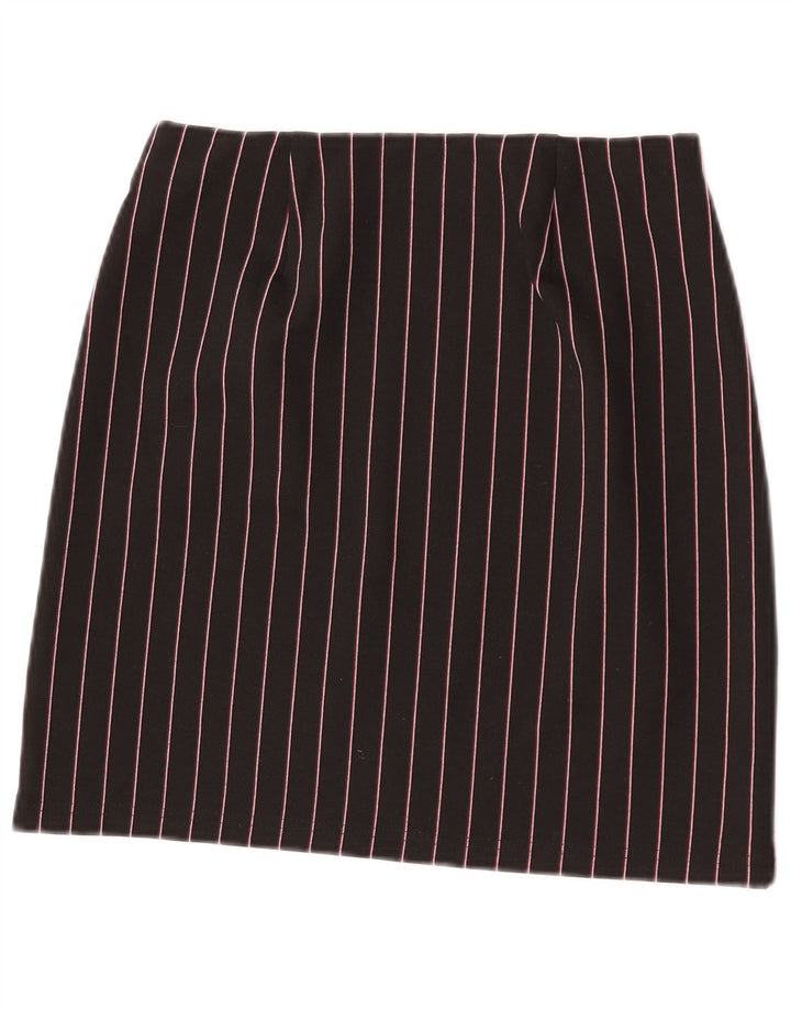 Marks & Spencer Womens Mini Skirt UK 8 Small W26  Black Striped Polyester