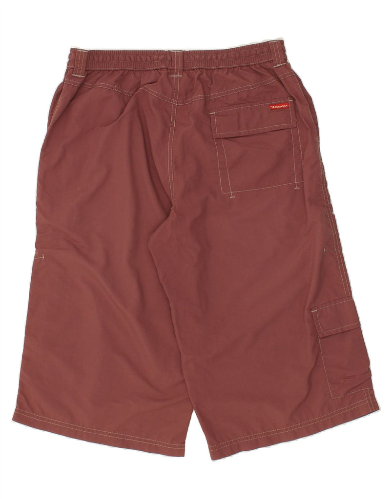 DIADORA Mens Cargo Shorts Medium W30 Maroon Polyamide Vintage Diadora and Second-Hand Diadora from Messina Hembry 