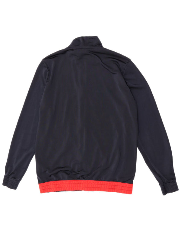 Adidas Boys Graphic Tracksuit Top Jacket 15-16 Years Navy Blue Colourblock