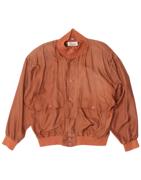 Vintage Mens Bomber Jacket UK 38 Medium Pink Silk