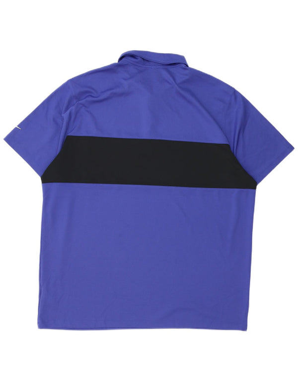 Nike Mens Dri Fit Standard Polo Shirt 2XL Purple Colourblock Polyester