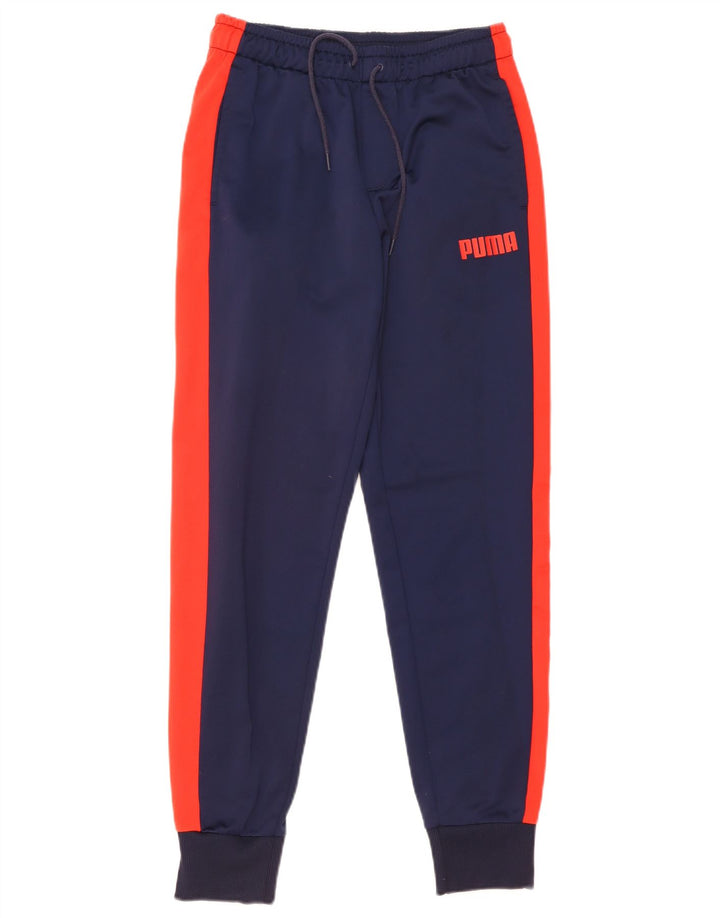 Puma Mens Tracksuit Trousers Joggers Medium Navy Blue Colourblock