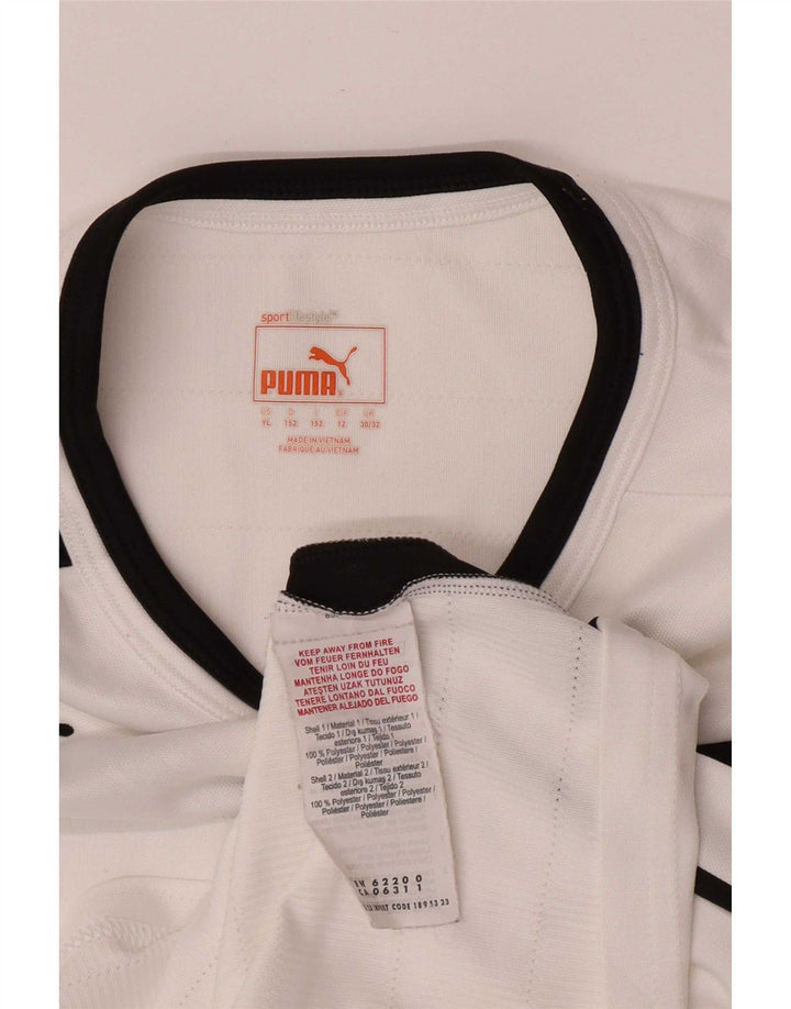 Puma Boys Regular Graphic T-Shirt Top 11-12 Years White Colourblock