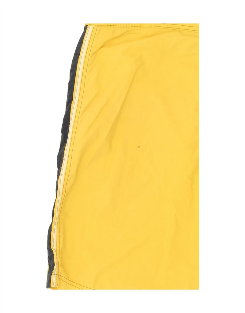 CHAMPION Mens Graphic Sport Shorts Medium Yellow Colourblock Polyester | Vintage Champion | Thrift | Second-Hand Champion | Used Clothing | Messina Hembry 
