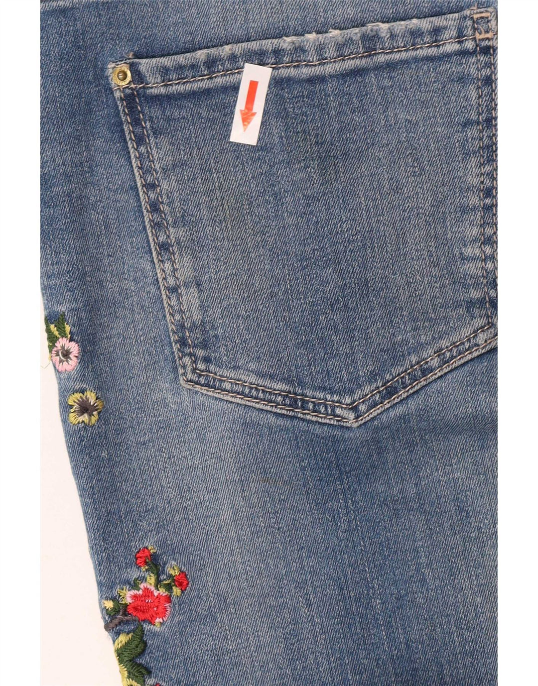 Marks & Spencer Womens Slim Jeans UK 12 Medium W32 L28 Blue Floral