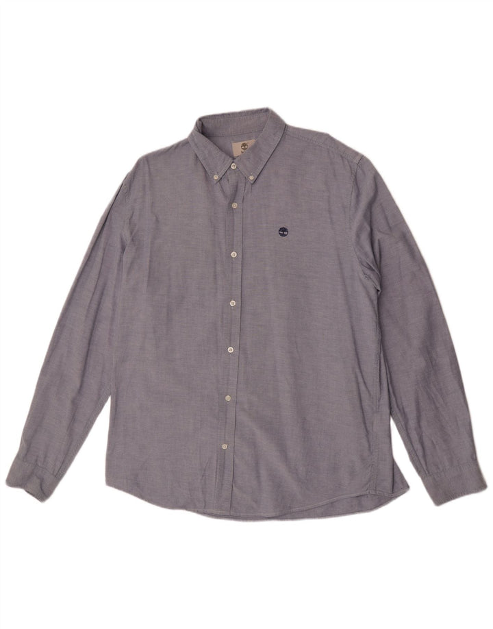 Timberland Mens Slim Fit Shirt XL Blue Cotton