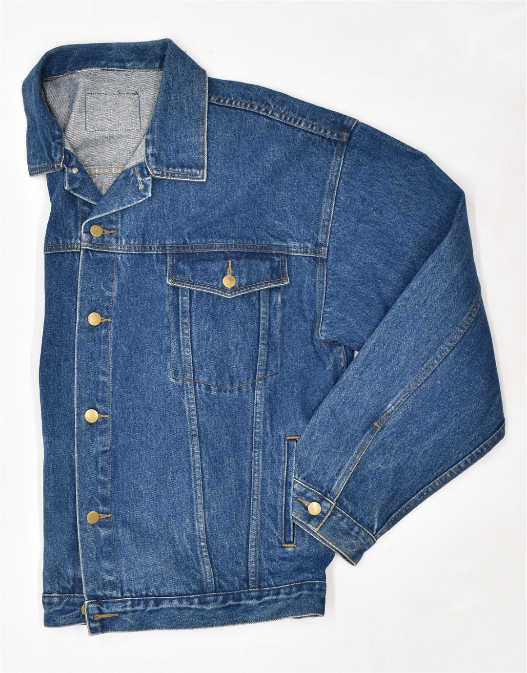 VINTAGE Mens Denim Jacket UK 40 Large Blue Cotton