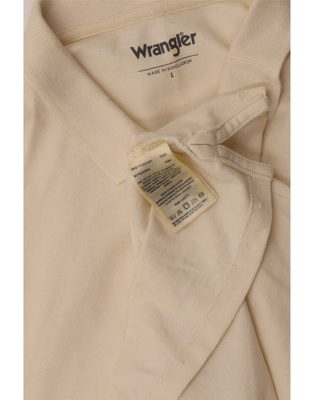 Wrangler Mens Polo Shirt Large Yellow Cotton