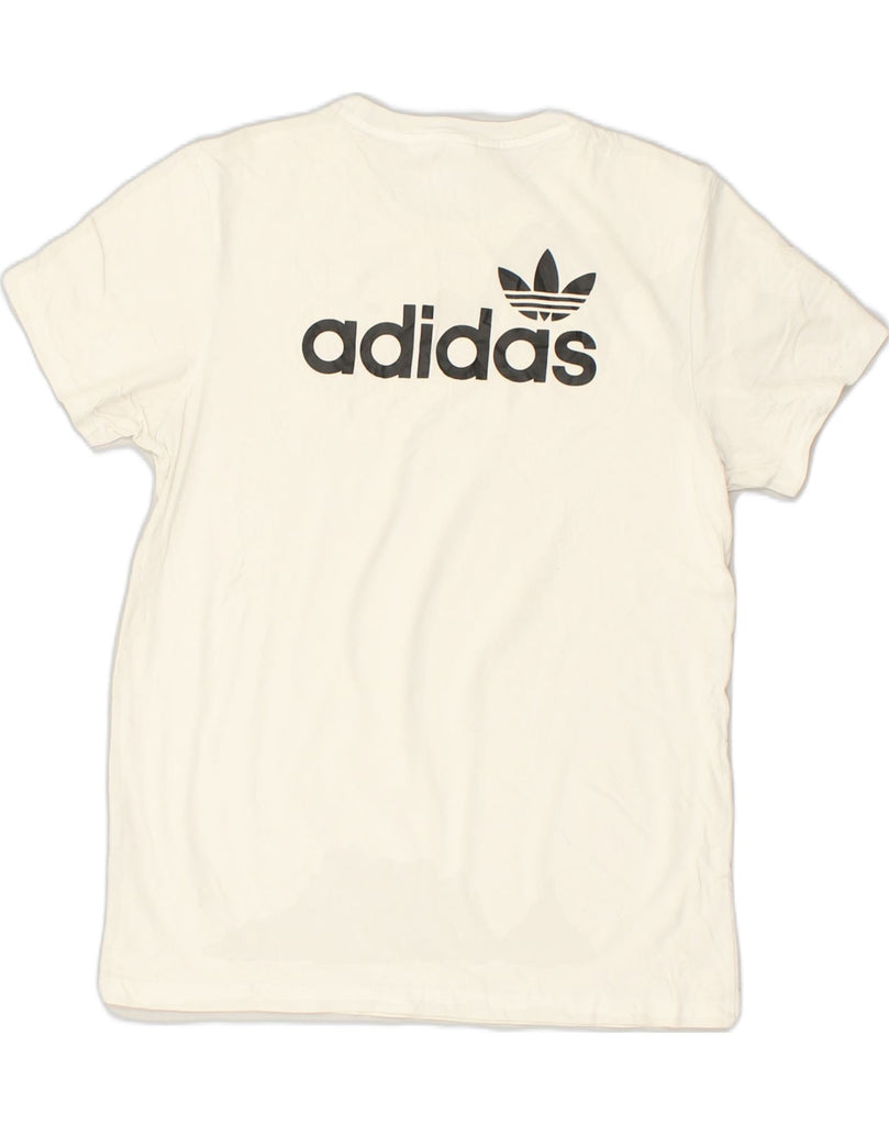 ADIDAS Womens Graphic T-Shirt Top UK 8 Small White Cotton | Vintage Adidas | Thrift | Second-Hand Adidas | Used Clothing | Messina Hembry 