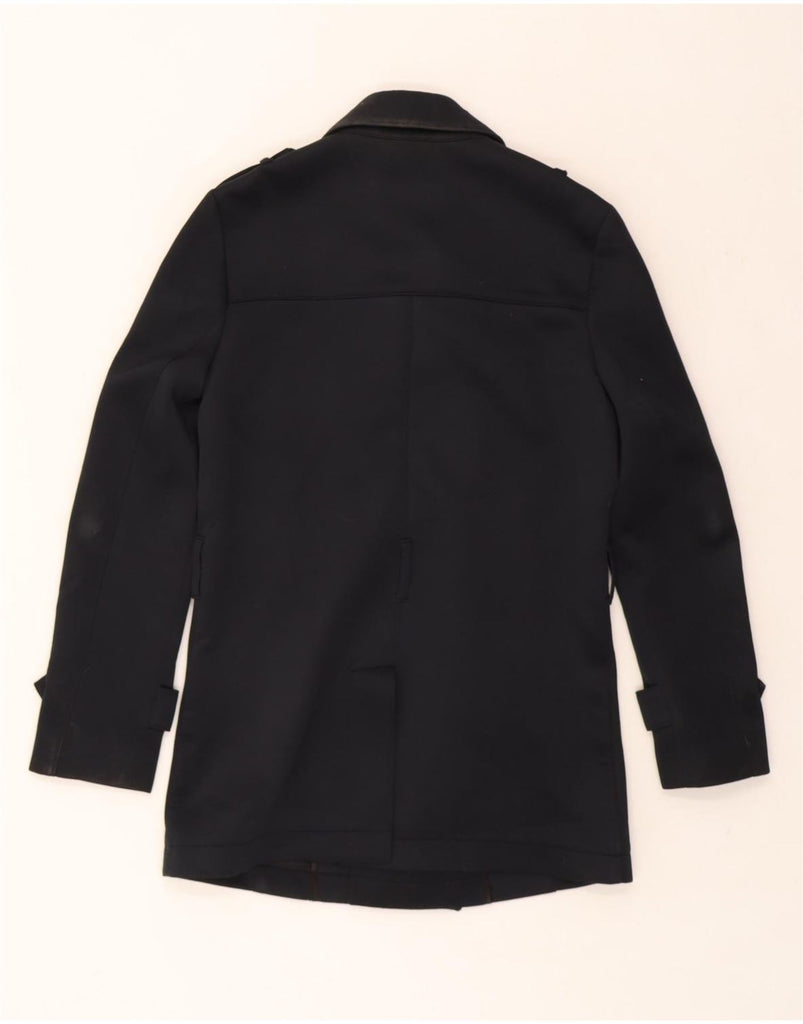 ZARA Mens Trench Coat UK 36 Small Navy Blue Polyester Vintage Zara and Second-Hand Zara from Messina Hembry 