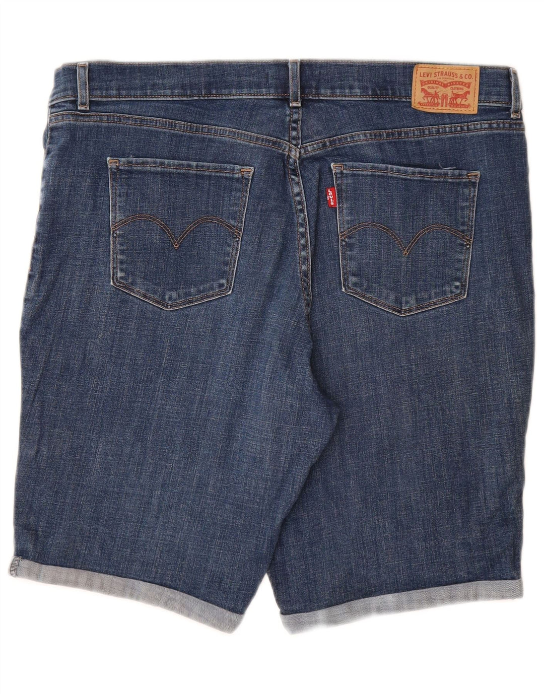 LEVI'S Womens Bermuda Denim Shorts W32 Large Blue Cotton