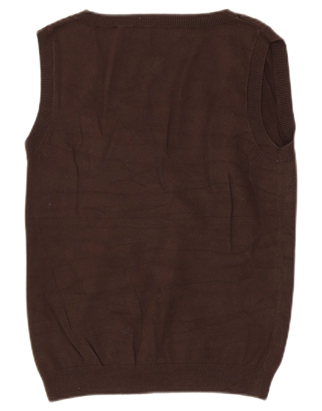 Zara Womens Vest Tank Top UK 12 Medium Brown Cotton