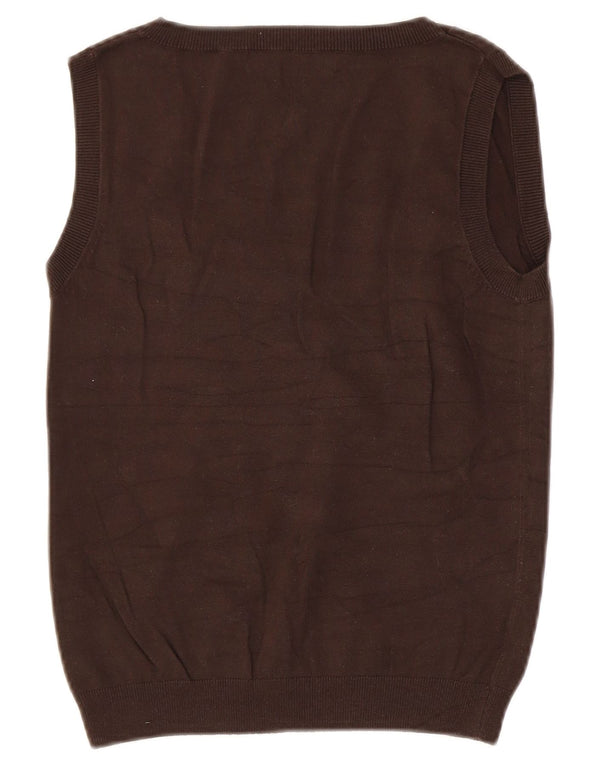 Zara Womens Vest Tank Top UK 12 Medium Brown Cotton