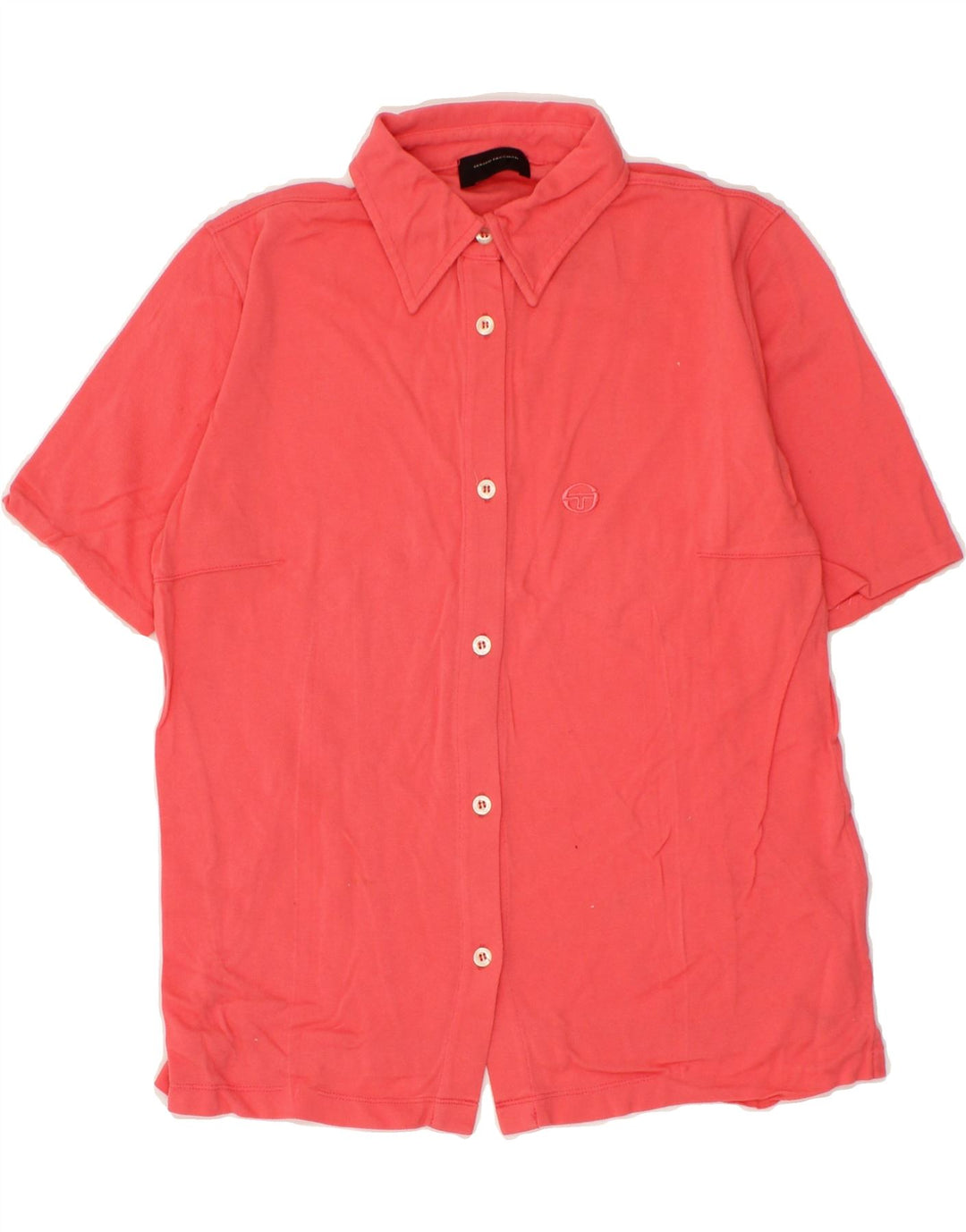 SERGIO TACCHINI Womens Short Sleeve Shirt UK 12 Medium Pink Vintage Sergio Tacchini and Second-Hand Sergio Tacchini from Messina Hembry 