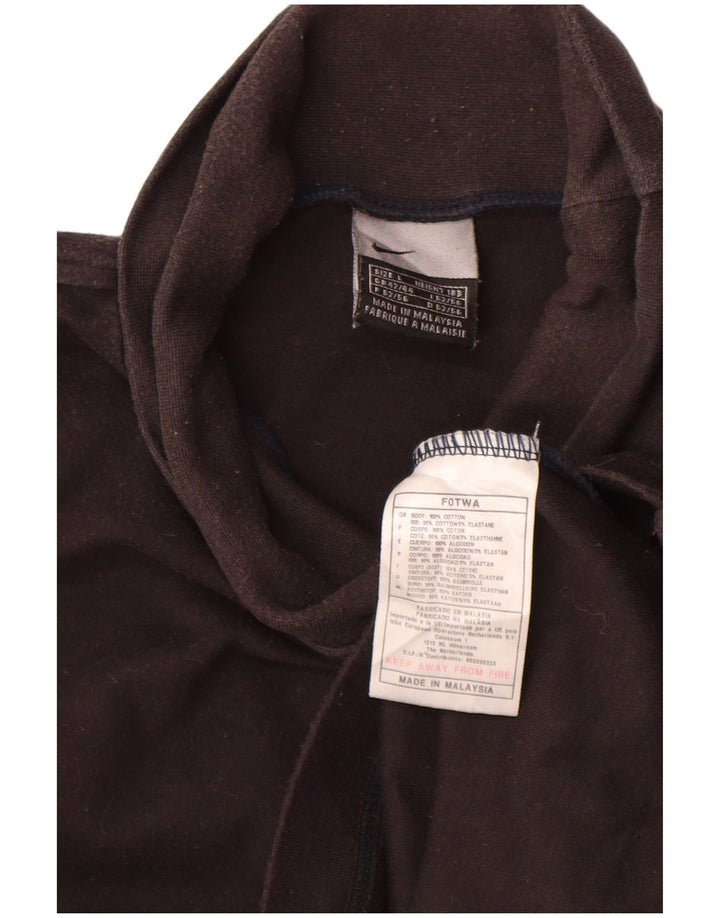 Nike Mens Top Long Sleeve UK 42/44 Large Black Cotton