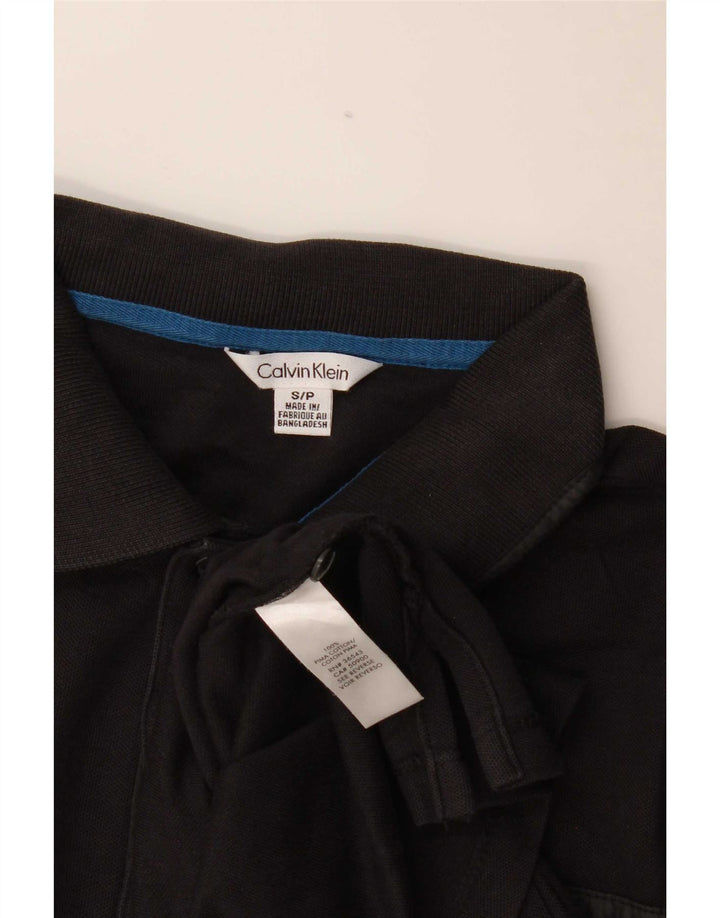Calvin Klein Mens Polo Shirt Small Black Cotton