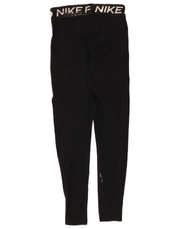 Nike Womens Graphic Leggings UK 8 Small Black Polyester