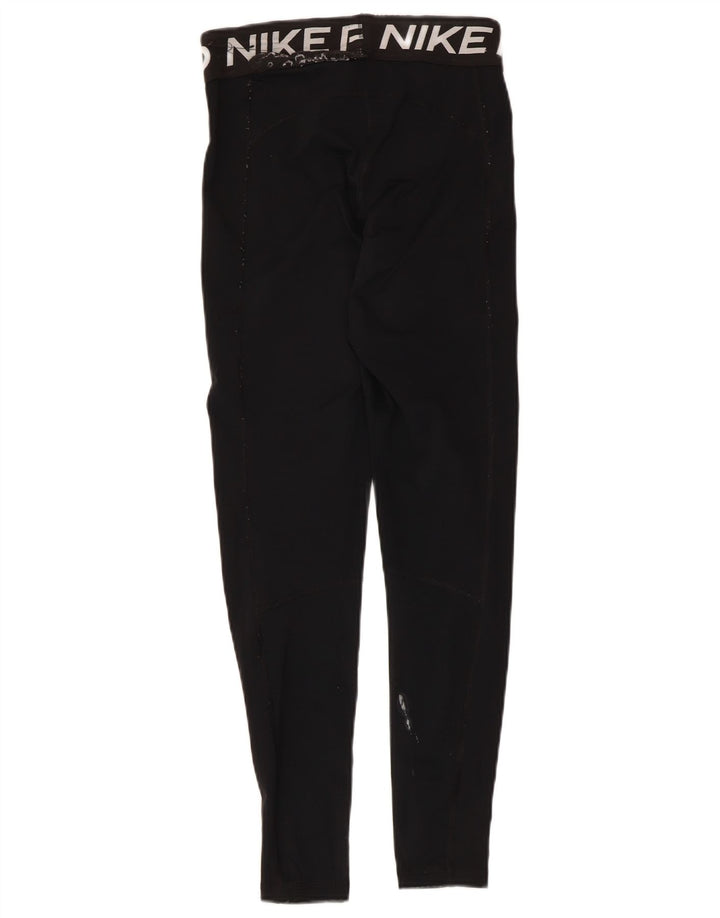 Nike Womens Graphic Leggings UK 8 Small Black Polyester
