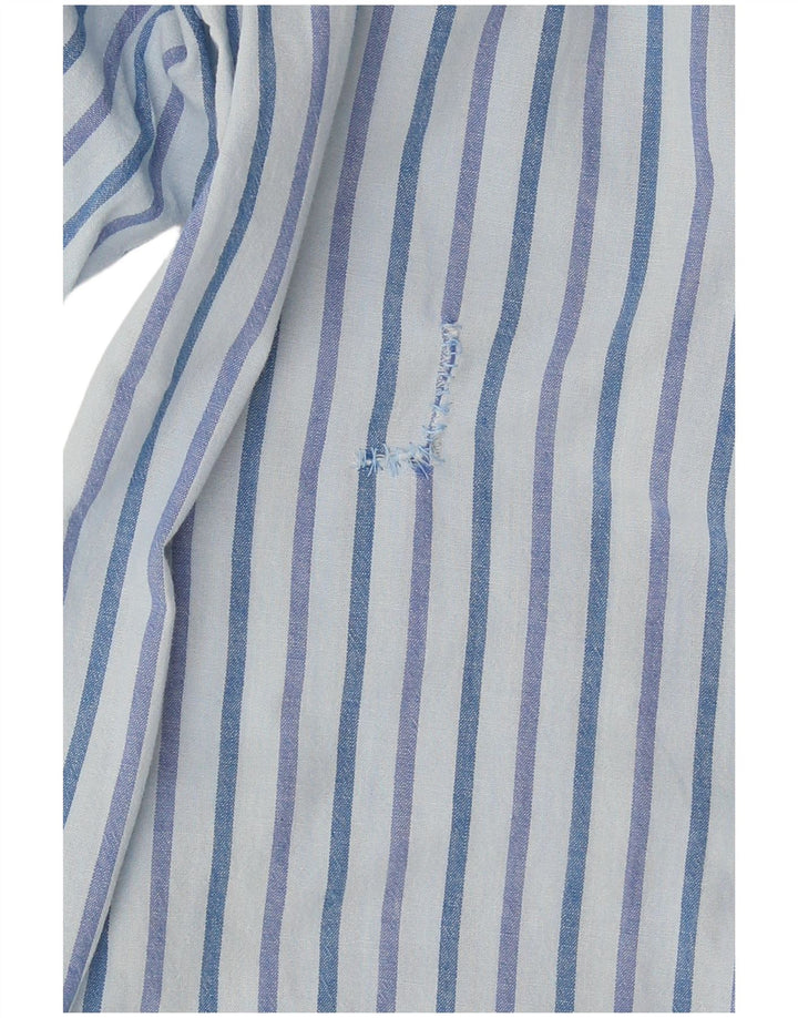 Carrera Mens Shirt Large Blue Striped Cotton