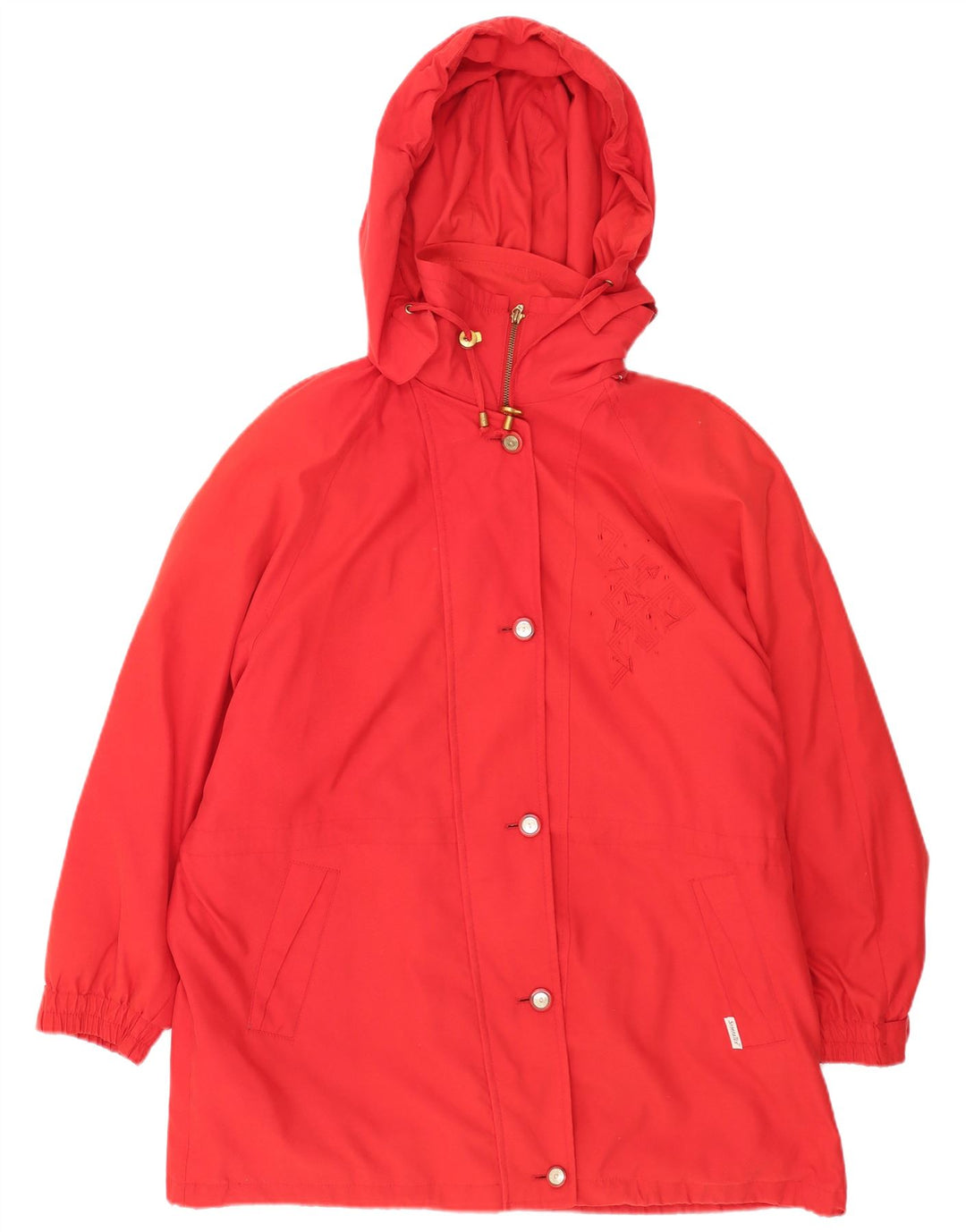 Sympatex Womens Hooded Oversized Windbreaker Coat UK 20 2XL Red Polyester