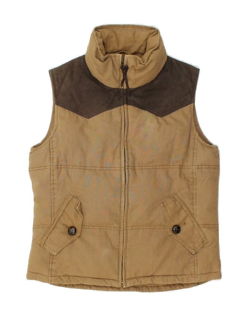 MASSIMO DUTTI Mens Padded Gilet UK 38 Medium Brown Colourblock | Vintage Massimo Dutti | Thrift | Second-Hand Massimo Dutti | Used Clothing | Messina Hembry 