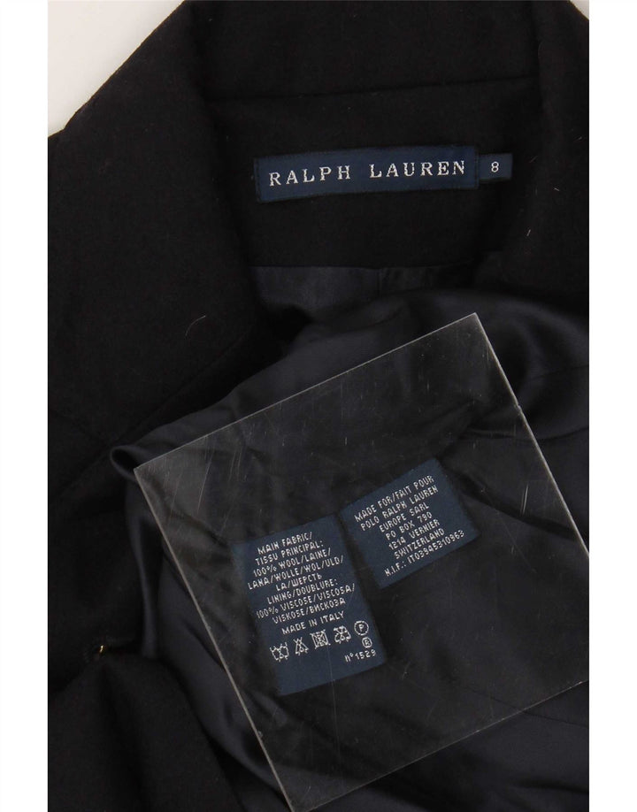 Ralph Lauren Womens 2 Button Blazer Jacket US 8 Medium Navy Blue Wool