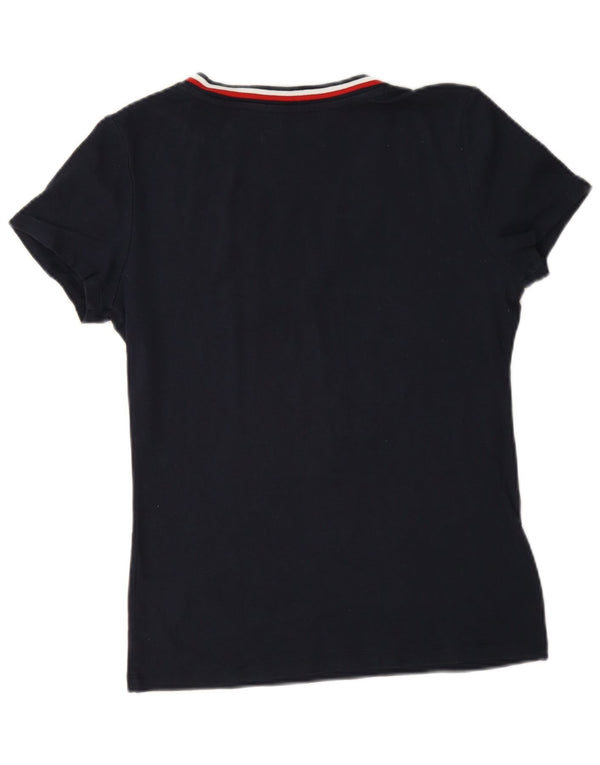 Tommy Hilfiger Womens T-Shirt Top UK 14 Medium Navy Blue Cotton