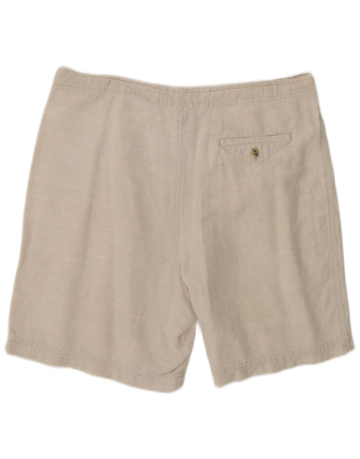 Marks & Spencer Womens Pegged Chino Shorts Medium W34  Beige Linen