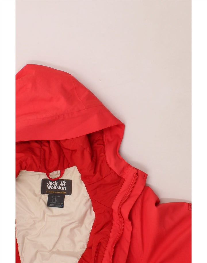 JACK WOLFSKIN Womens Hooded Windbreaker Jacket UK 8/10 Small Pink Vintage Jack Wolfskin and Second-Hand Jack Wolfskin from Messina Hembry 