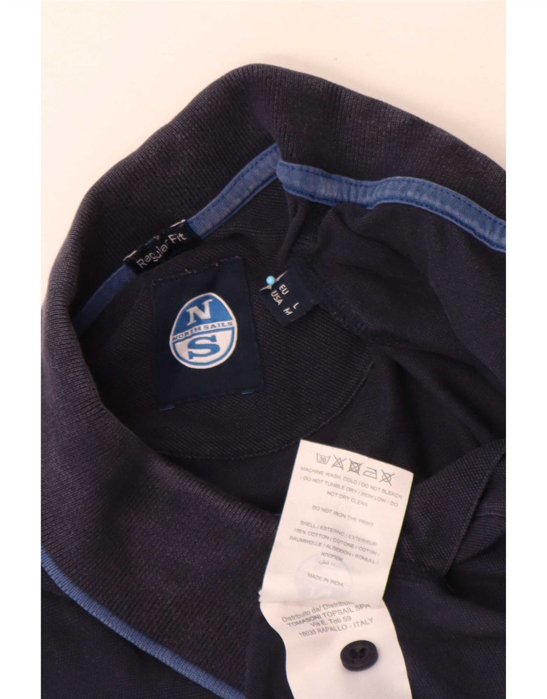 North Sails Mens Polo Shirt Medium Navy Blue Cotton