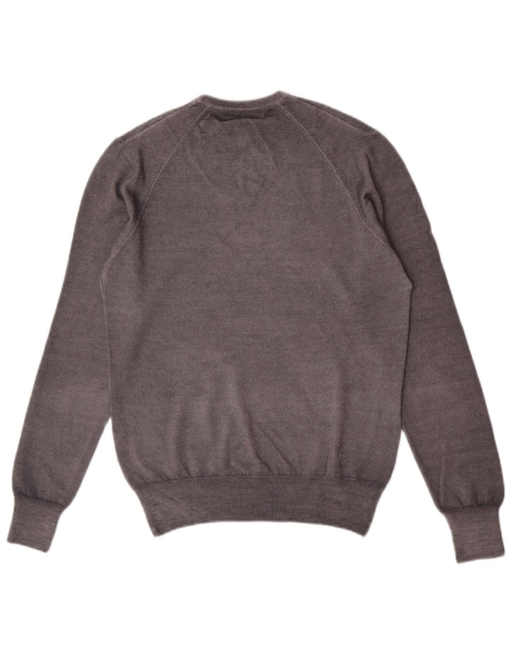 Ungaro Mens Crew Neck Jumper Sweater IT 48 Small Grey Wool