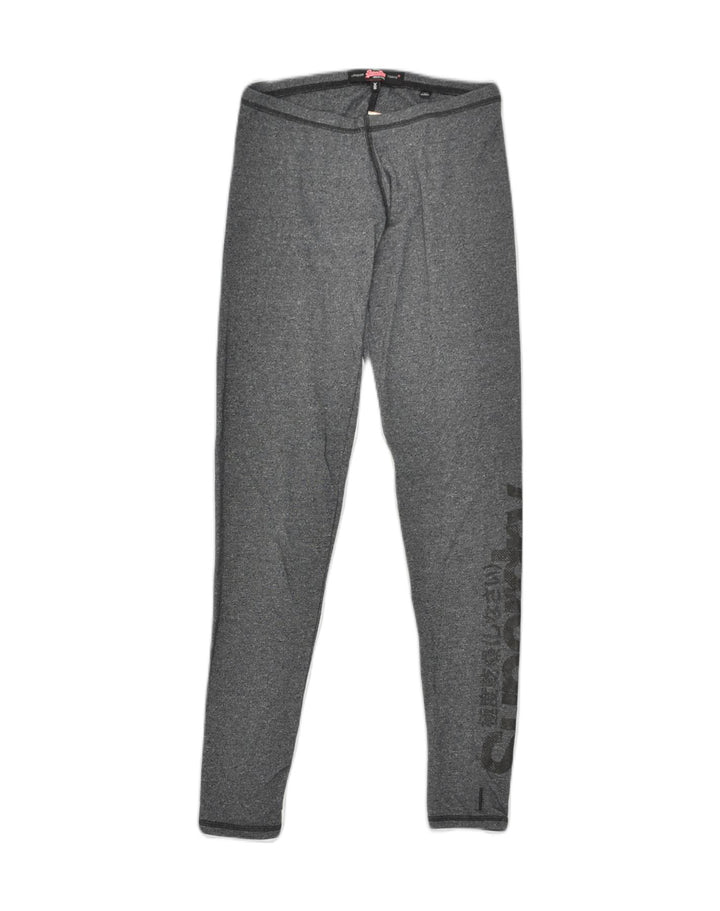 SUPERDRY Womens Graphic Leggings XS Grey Cotton | Vintage Superdry | Thrift | Second-Hand Superdry | Used Clothing | Messina Hembry 