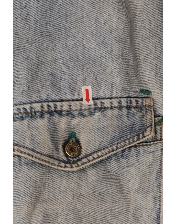 CARRERA Boys Sherpa Denim Jacket 11-12 Years Blue Cotton