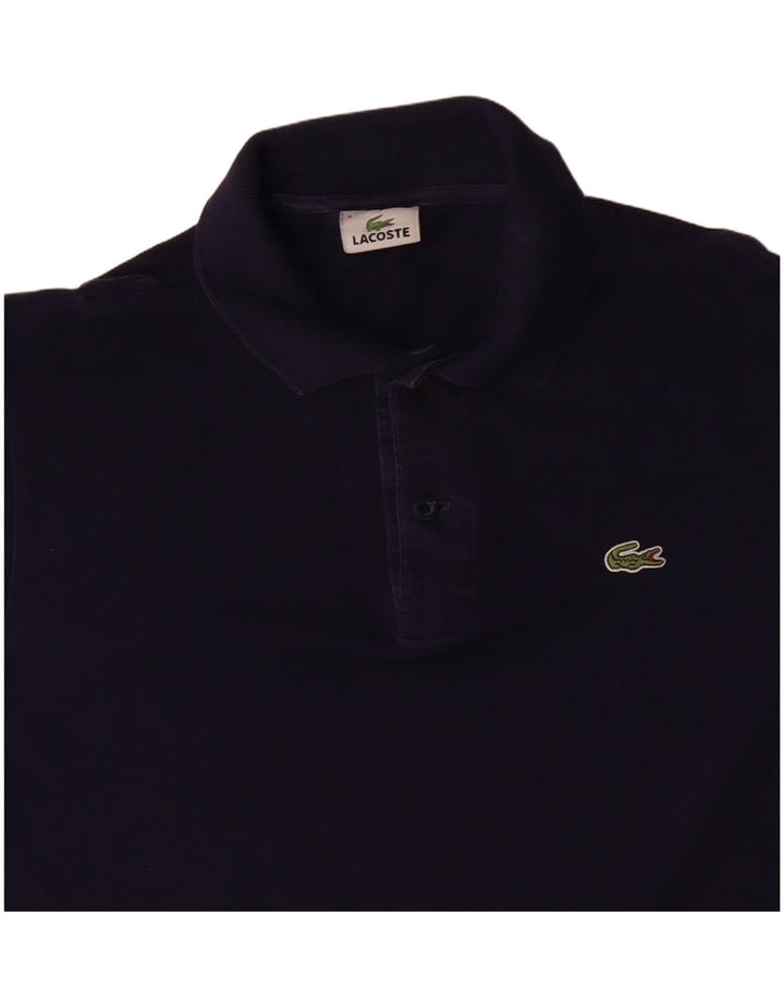 LACOSTE Mens Polo Shirt Size 4 Medium Navy Blue Cotton