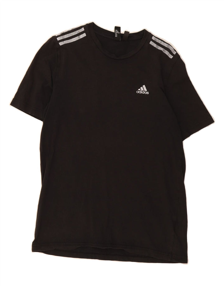 ADIDAS Womens T-Shirt Top UK 14 Medium Black Cotton Vintage Adidas and Second-Hand Adidas from Messina Hembry 