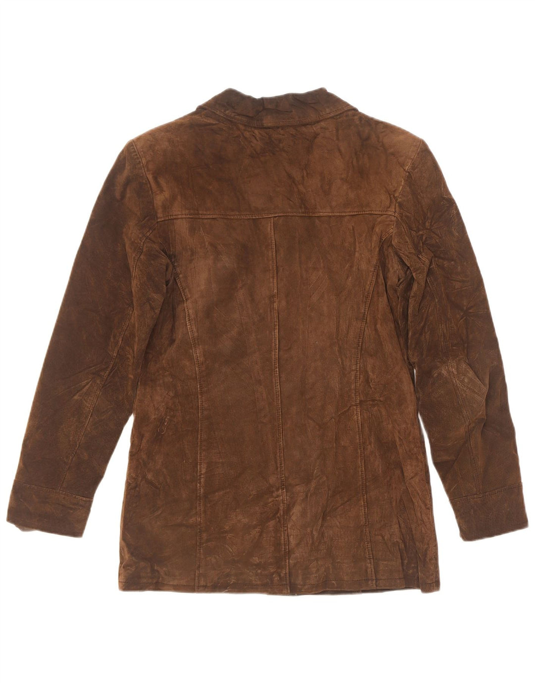Etam Womens Suede Jacket UK 12 Medium Brown Leather