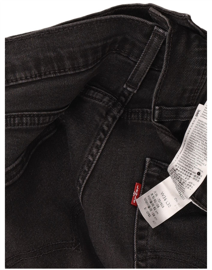Levi's Mens Straight Jeans W36 L30 Black Cotton