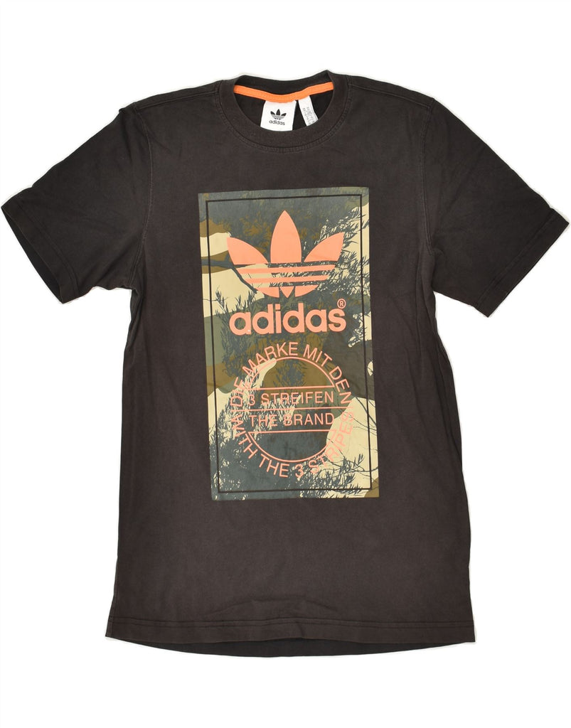 ADIDAS Mens Graphic T-Shirt Top XS Brown Cotton | Vintage Adidas | Thrift | Second-Hand Adidas | Used Clothing | Messina Hembry 