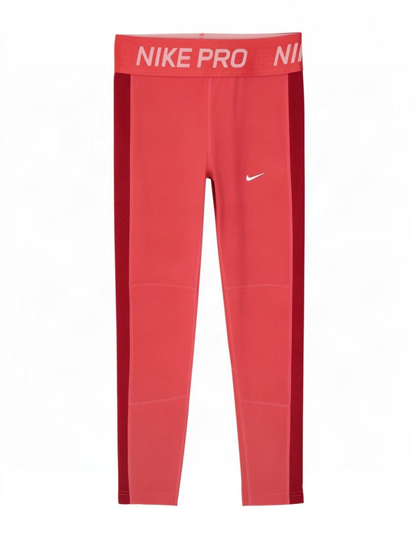 Nike Girls Graphic Leggings 12-13 Years Large Pink Colourblock Polyester