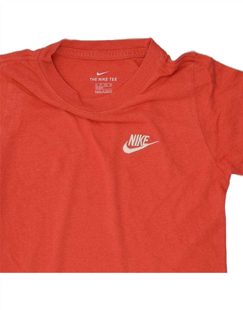 NIKE Girls T-Shirt Top 7-8 Years Red Cotton | Vintage Nike | Thrift | Second-Hand Nike | Used Clothing | Messina Hembry 