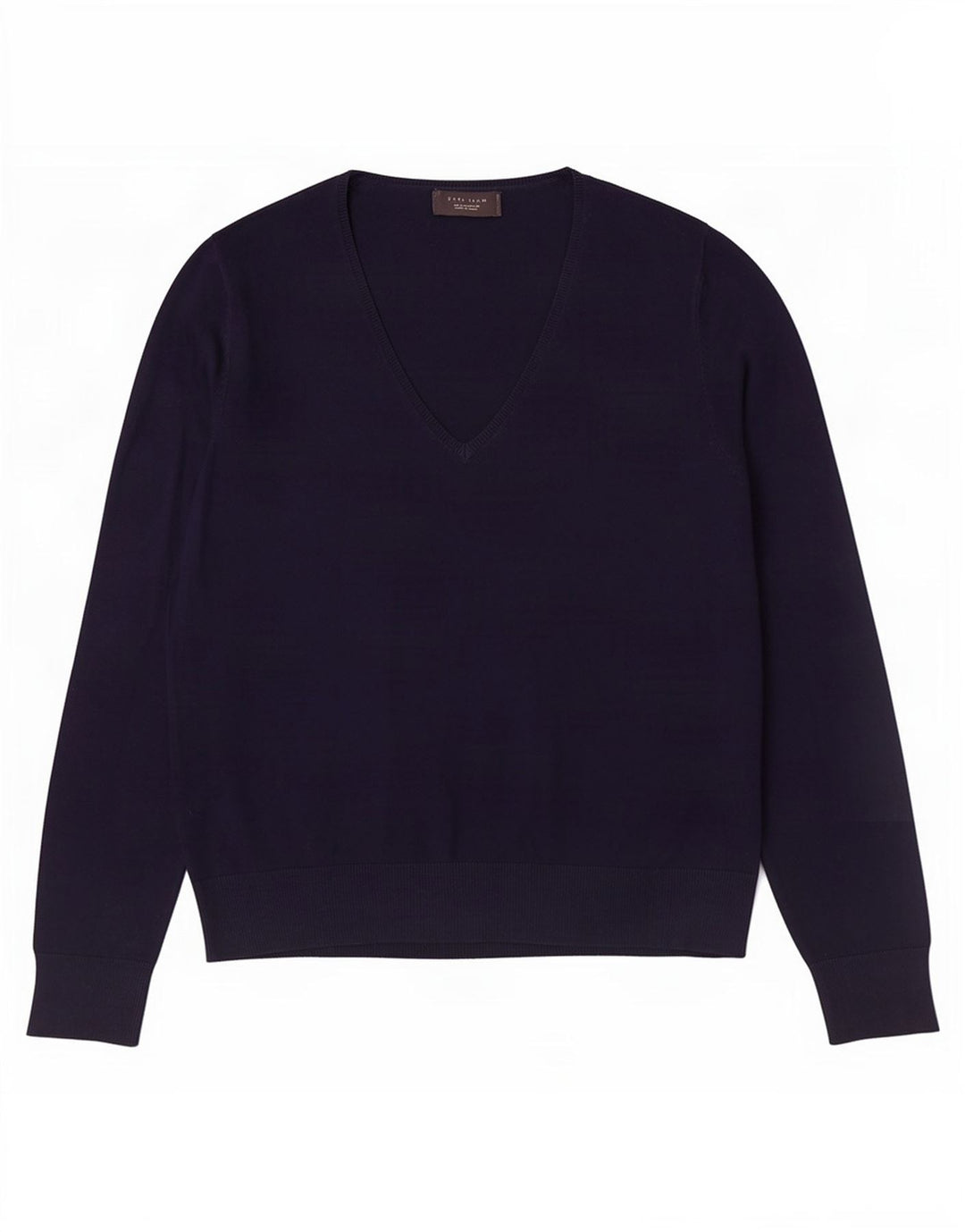 Zara Mens V-Neck Jumper Sweater Large Navy Blue Viscose